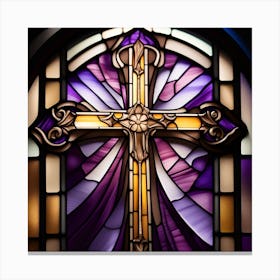 Cross stained glass Canvas Print
