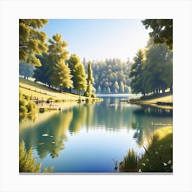 Lake In The Woods 1 Canvas Print