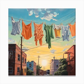 Clothesline. Laundry Day Canvas Print