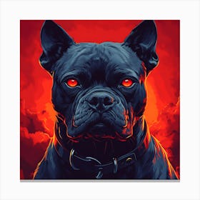 Scary Dog Emoji Dynamic Background 6 Canvas Print