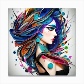 Aquarela Oil Paint Girl (36) Canvas Print