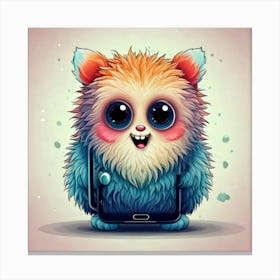 Firefly Whimsical Fluffy Smartphone Creature With A Playful Charm 22028 (2) Canvas Print