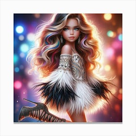 Girl With Long Hair 9 Canvas Print