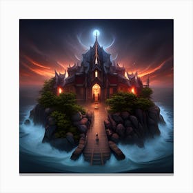 Castle On The Island Canvas Print