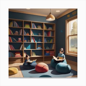 Childrens Reading Corner Canvas Print