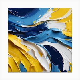 Abstract Of Blue And Yellow Paint 1 Canvas Print