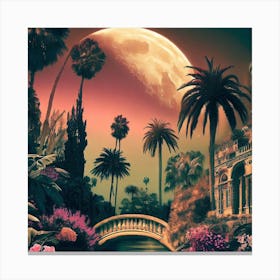 Moonlight In The Garden Canvas Print