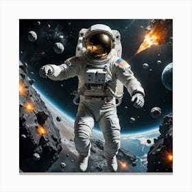 Kosmonaut In Space Canvas Print