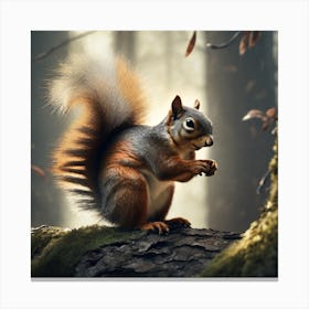 Squirrel In The Forest 205 Canvas Print