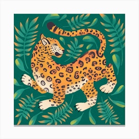 Dancing Jaguar Square Canvas Print