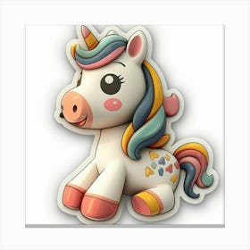 Unicorn Sticker 123 Canvas Print