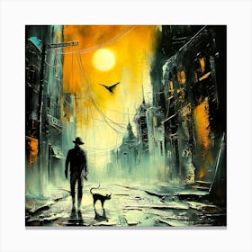 Cat-Human Encounters Of The Third Kind (IV) Canvas Print