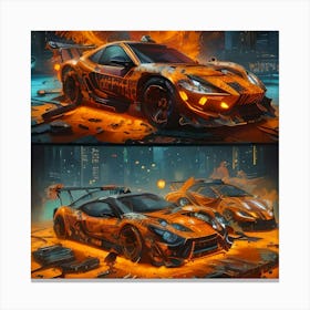 Pumpkin Car (Cyberpunk37) Canvas Print