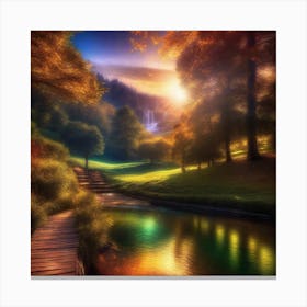 Sunset In The Forest 3 Canvas Print