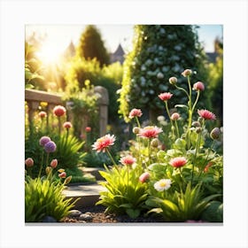 Garden At Sunset Canvas Print