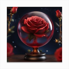 Rose In A Crystal Ball Canvas Print