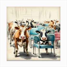 Cows In A Room Canvas Print