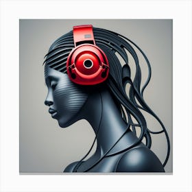 Woman With Headphones 53 Canvas Print