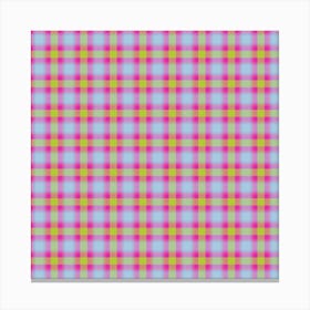 Pink And Yellow Plaid Fabric Canvas Print