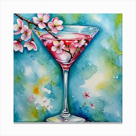 Cherry Blossom Martini 1 Canvas Print