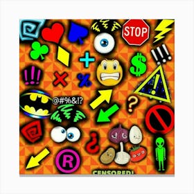 Censored Icons Canvas Print