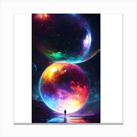 Two Colorful Spheres Canvas Print