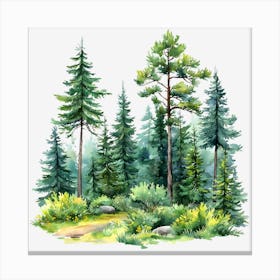 Watercolor Forest Canvas Print