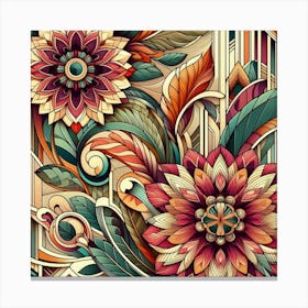 Abstract Floral Pattern 6 Canvas Print