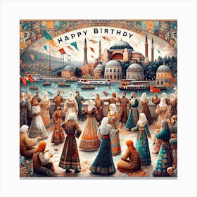 Happy Birthday Turkey 1 Canvas Print