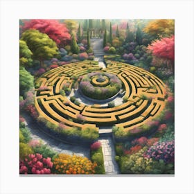 A Labyrinth In The Garden Canvas Print