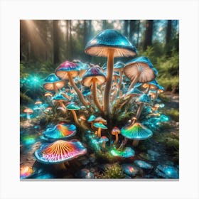 Mushrooms In The Forest 1 Canvas Print