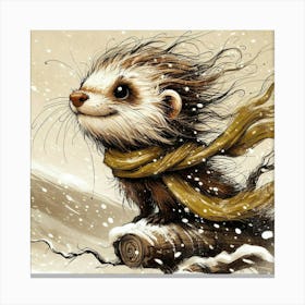 Squirrel In The Snow Canvas Print