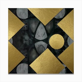 Gold And Black Abstract Painting Canvas Print