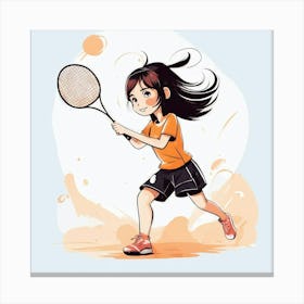 Badminton Girl Canvas Print