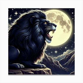 Lion At Night Canvas Print