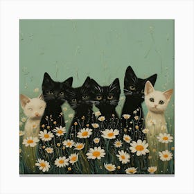 Kittens Fairycore Painting 4 Canvas Print