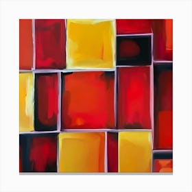 Red And Yellow Squares Canvas Print