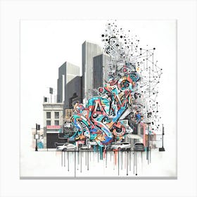 Graffiti Big City Street Canvas Print