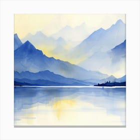 Watercolor Of Mountains Canvas Print