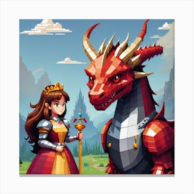 Princess & Dragon Canvas Print