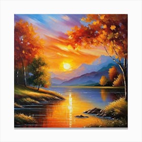 Sunset By The River 24 Canvas Print