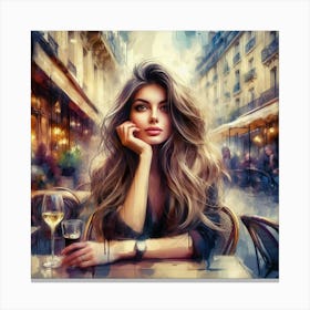 Beautiful Woman In Paris 1 Canvas Print