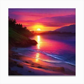 Sunset On The Beach 122 Canvas Print