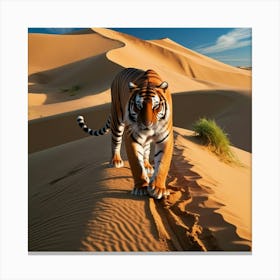 Tiger In The Desert 2 Canvas Print