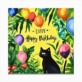 Happy Birthday Cat Canvas Print