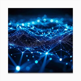 An Abstract Intricate Network Design Glowing With Intense Blue Astounding Waves Coursing Through C (1) Canvas Print