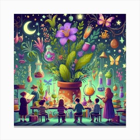 Flowers Illustrative Illustration Canvas Print