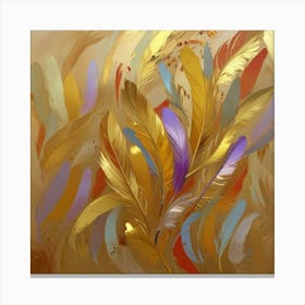 Gold Feathers 4 Canvas Print