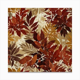 Abstract Botanical Patterns With Leaves And Flowers Canvas Print