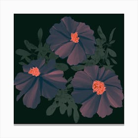 Three Blue Flowers Canvas Print